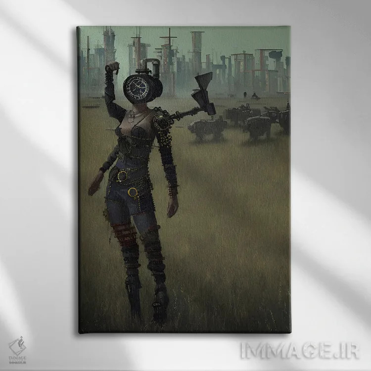 تابلو دروگر سایبرپانک هوش مصنوعی اثر آلساندرو دلا توره - نمای روبهرو روی دیوار