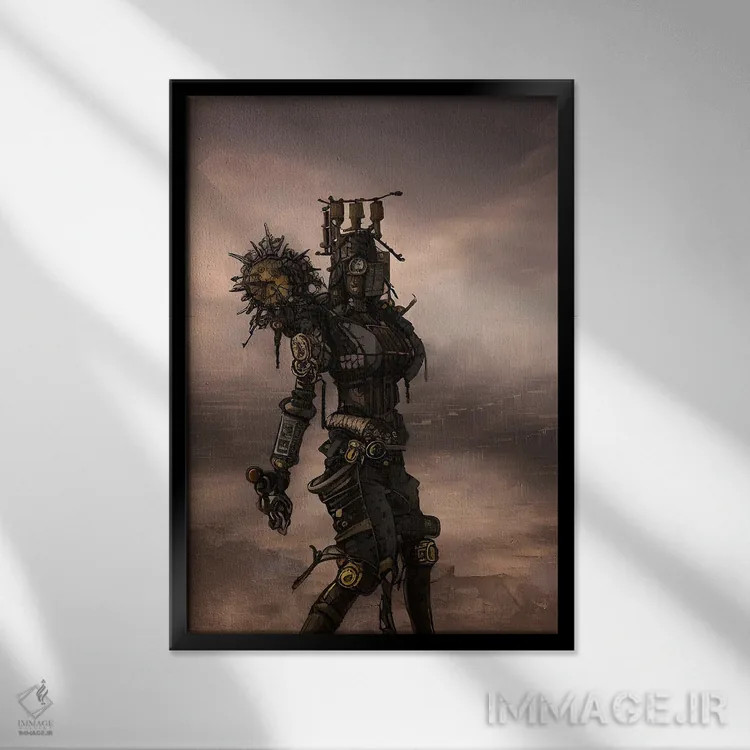 تابلو دروگر سایبرپانک هوش مصنوعی ۲ اثر آلساندرو دلا توره - نمای قابدار مشکی