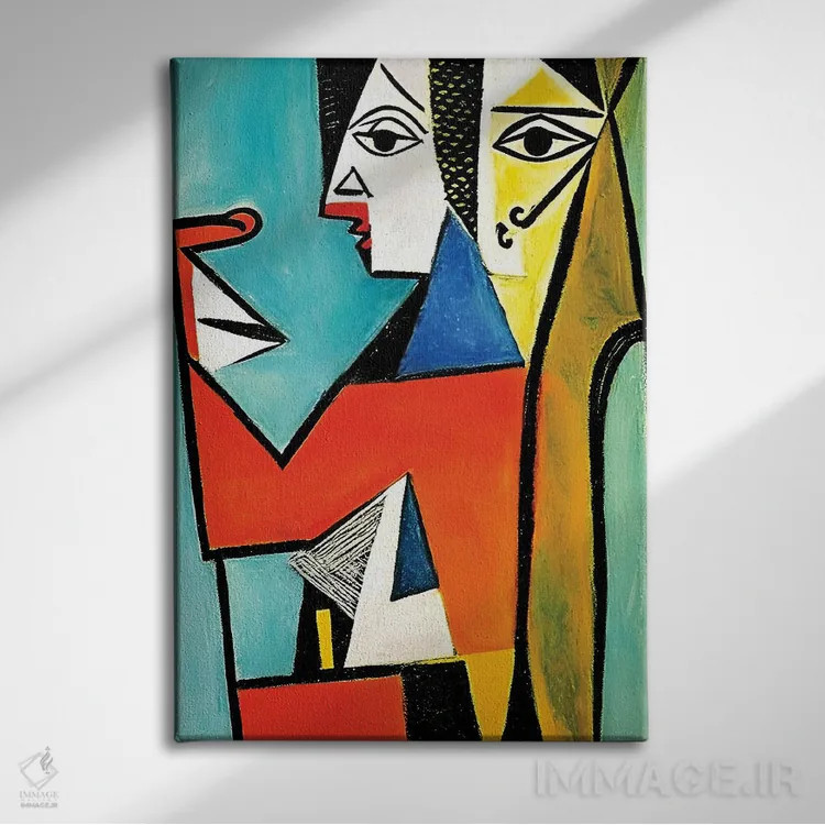 تابلو کارگران به سبک پیکاسو اثر آلساندرو دلا توره - نمای روبهرو روی دیوار