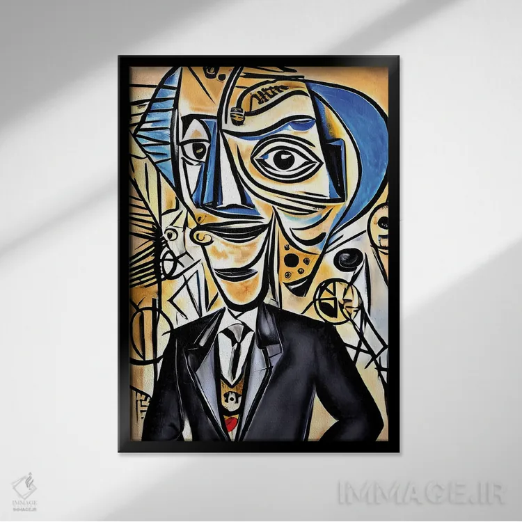 تابلو وکیل به سبک پیکاسو اثر آلساندرو دلا توره - نمای قابدار مشکی