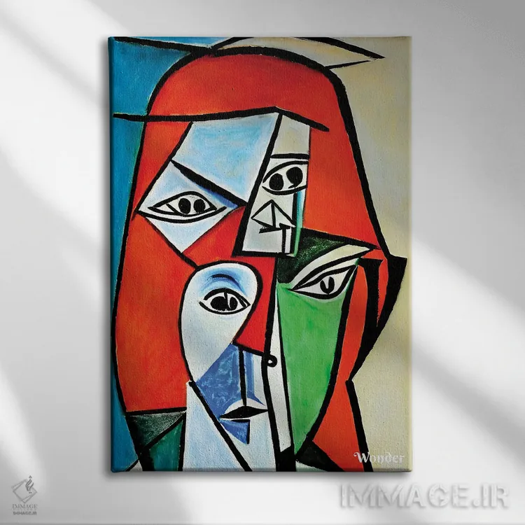 تابلو زن کارگر به سبک پیکاسو اثر آلساندرو دلا توره - نمای روبهرو روی دیوار