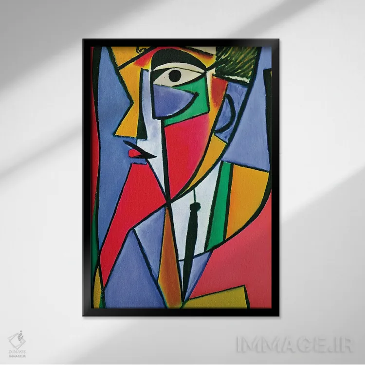 تابلو مرد کارگر به سبک پیکاسو اثر آلساندرو دلا توره - نمای قابدار مشکی