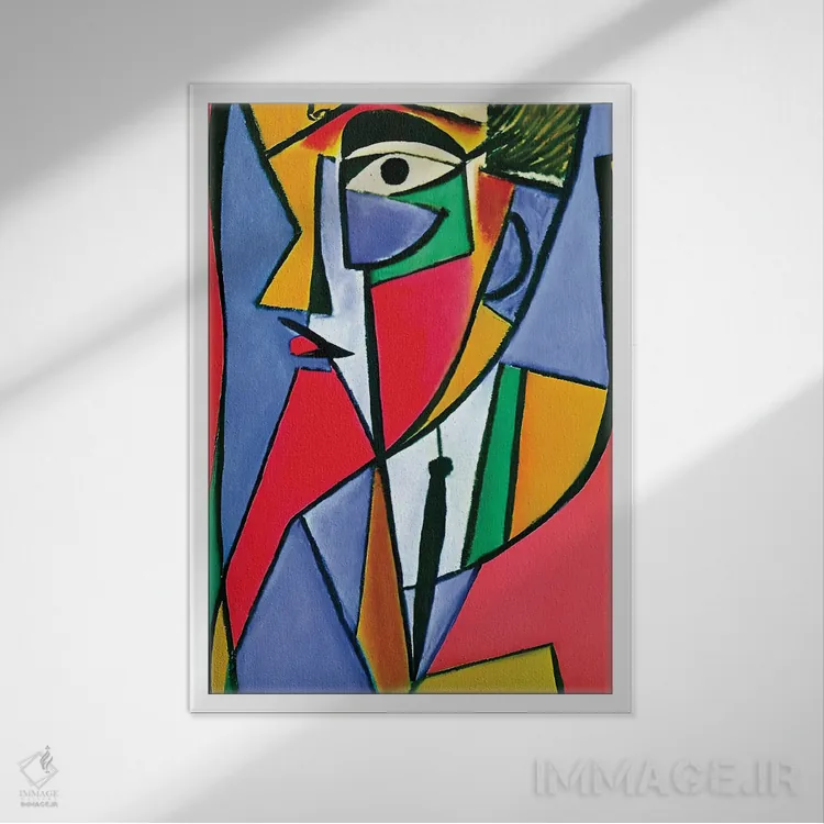 تابلو مرد کارگر به سبک پیکاسو اثر آلساندرو دلا توره - نمای قابدار سفید