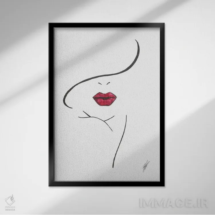 تابلو پرتره زنانه اثر آلساندرو دلا توره - نمای قابدار مشکی