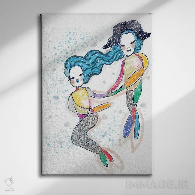 تابلو دزد دریایی و پری دریایی اثر آلساندرو دلا توره - نمای روبهرو روی دیوار