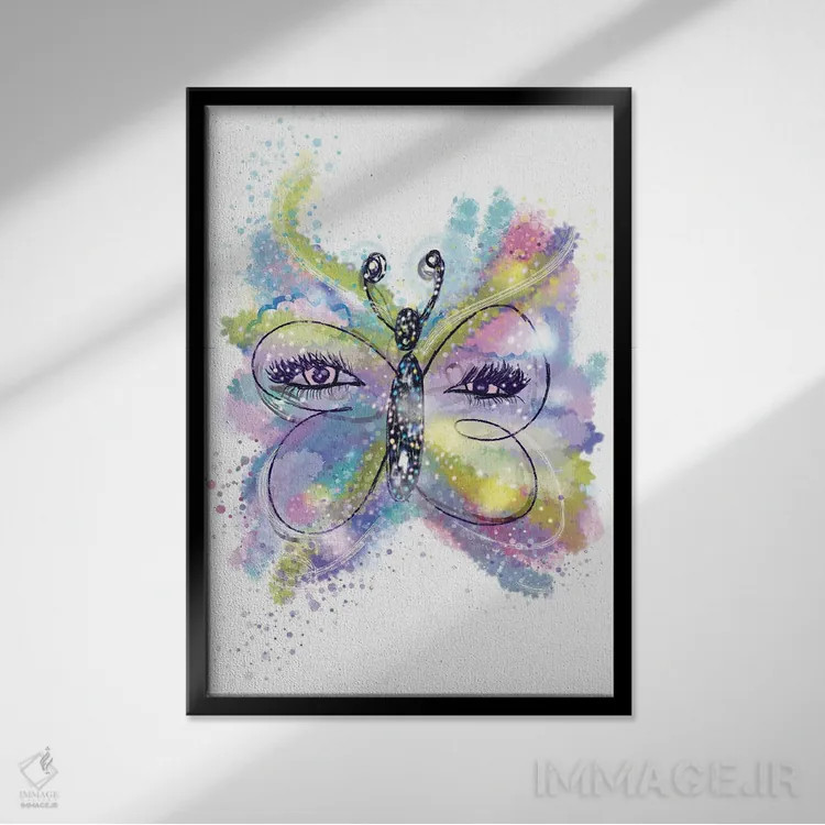 تابلو پروانه اثر آلساندرو دلا توره - نمای قابدار مشکی