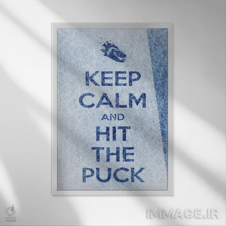 تابلو آرام باش و دیسک هاکی را بزن (فرمت عمودی) اثر آلساندرو دلا توره - نمای قابدار سفید