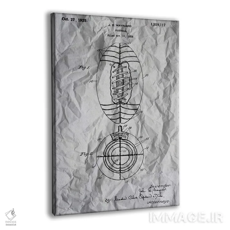 تابلو پوستر ثبت اختراع فوتبال اثر آلساندرو دلا توره - نمای پرسپکتیو محصول