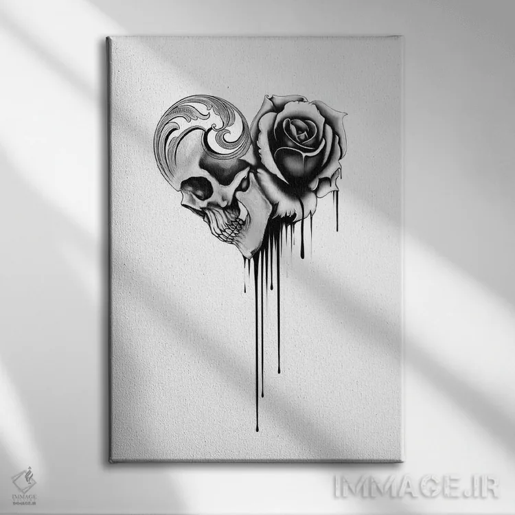 تابلو عشق سیاه (واژه فرانسوی) اثر آلکمی انگلند (استودیو هنری انگلیسی) - نمای روبهرو روی دیوار