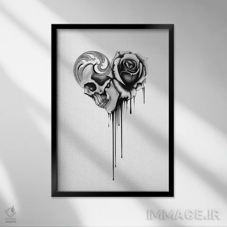 تابلو عشق سیاه (واژه فرانسوی) اثر آلکمی انگلند (استودیو هنری انگلیسی) - نمای قابدار مشکی