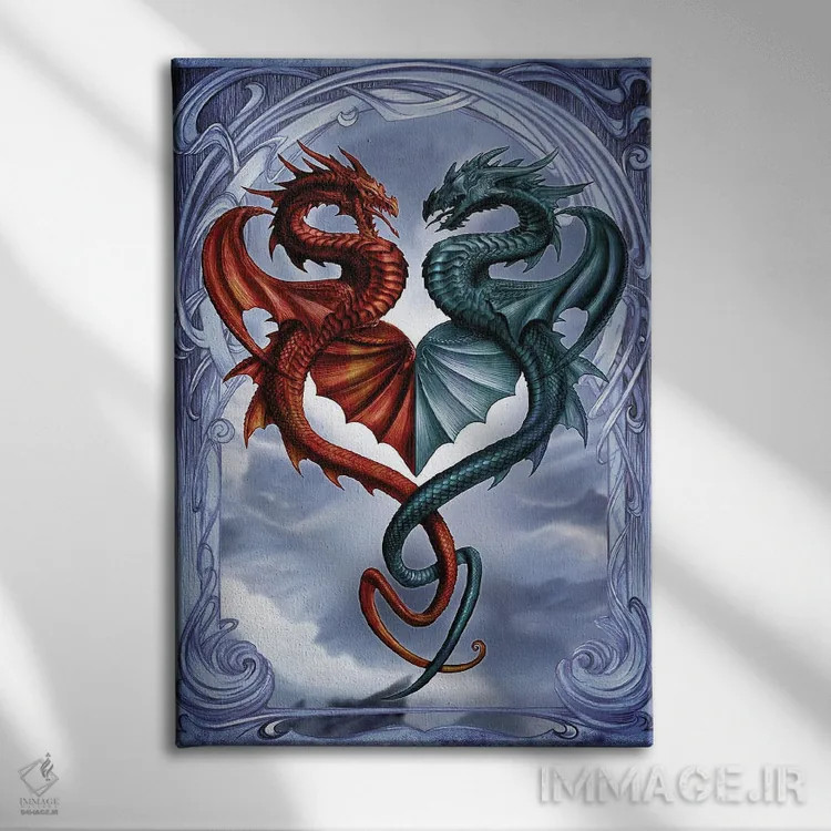 تابلو قرار پنهانی اژدهایی اثر آلکمی انگلند (استودیو هنری انگلیسی) - نمای روبهرو روی دیوار