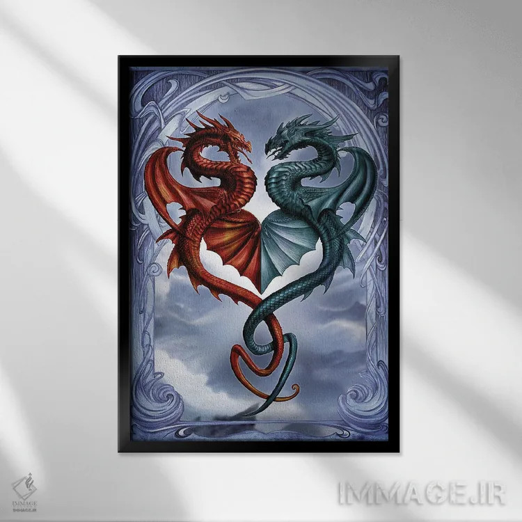تابلو قرار پنهانی اژدهایی اثر آلکمی انگلند (استودیو هنری انگلیسی) - نمای قابدار مشکی