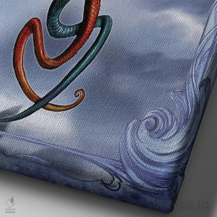 تابلو قرار پنهانی اژدهایی اثر آلکمی انگلند (استودیو هنری انگلیسی) - نمای نزدیک بافت بوم
