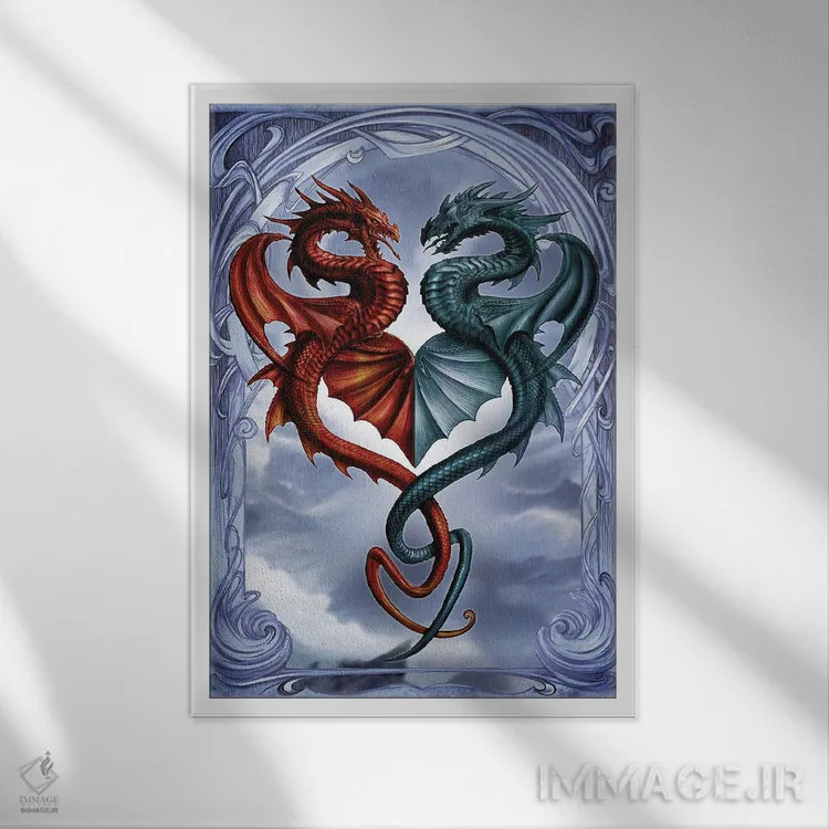 تابلو قرار پنهانی اژدهایی اثر آلکمی انگلند (استودیو هنری انگلیسی) - نمای قابدار سفید