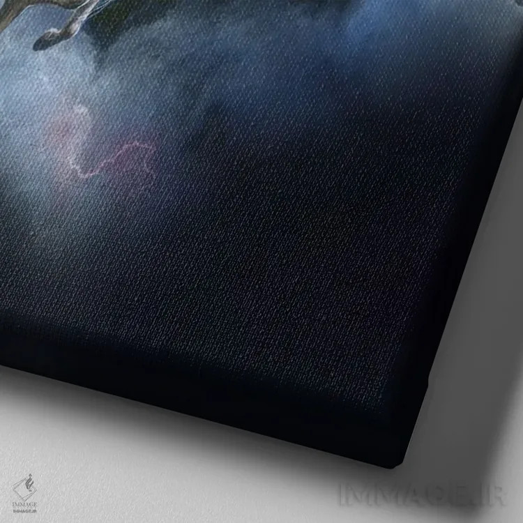 تابلو اسبچه اثر آلکمی انگلند (استودیو هنری انگلیسی) - نمای نزدیک بافت بوم