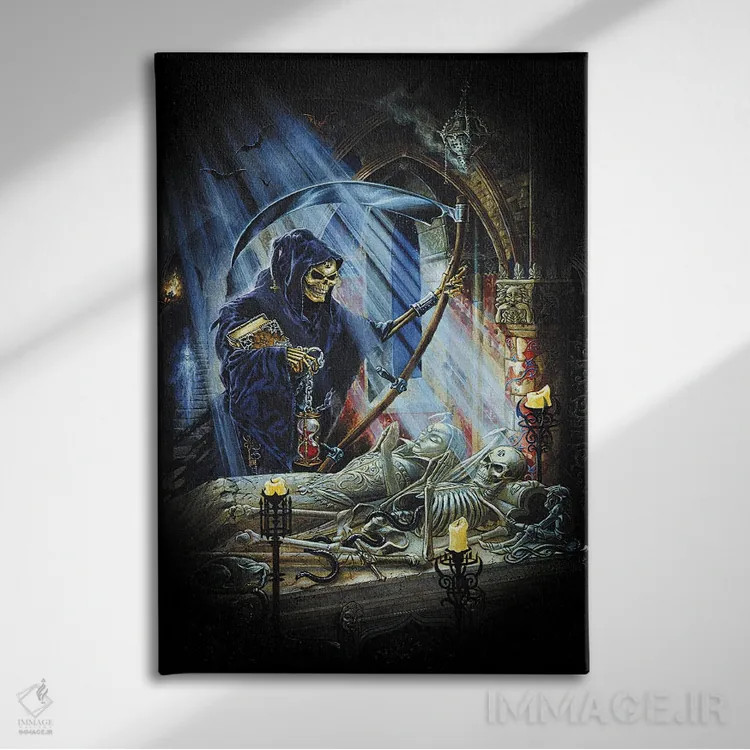 تابلو مقبرهٔ عقلانی اثر آلکمی انگلند (استودیو هنری انگلیسی) - نمای روبهرو روی دیوار