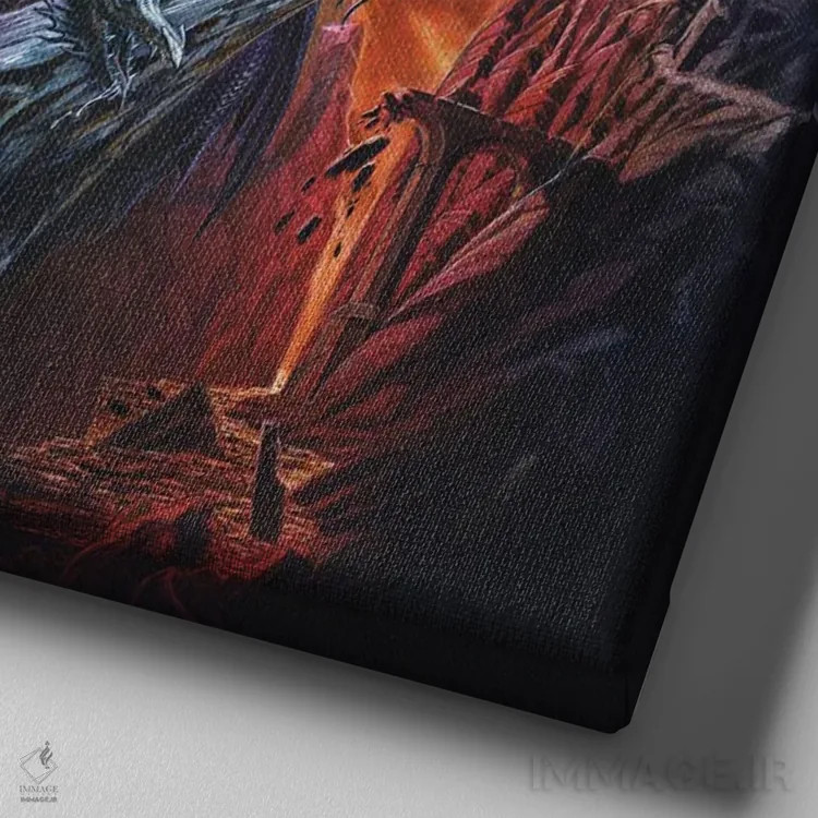 تابلو سپاه مردگان اثر آلکمی انگلند (استودیو هنری انگلیسی) - نمای نزدیک بافت بوم