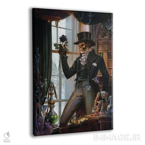 تابلو مُردهام پس هستم (عبارت لاتین) اثر آلکمی انگلند (استودیو هنری انگلیسی) - نمای پرسپکتیو محصول