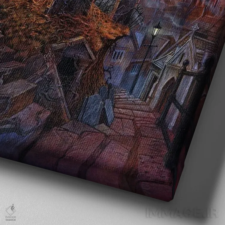 تابلو وحشت هایگیت اثر آلکمی انگلند (استودیو هنری انگلیسی) - نمای نزدیک بافت بوم