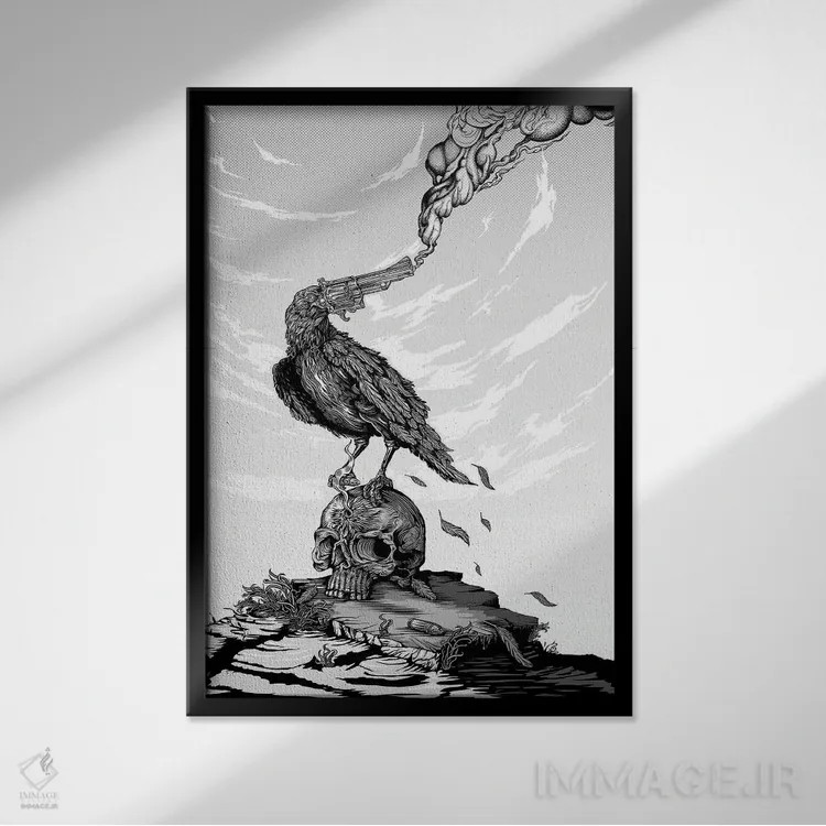 تابلو شاگرد شکارچی گلوله اثر آلکمی انگلند (استودیو هنری انگلیسی) - نمای قابدار مشکی