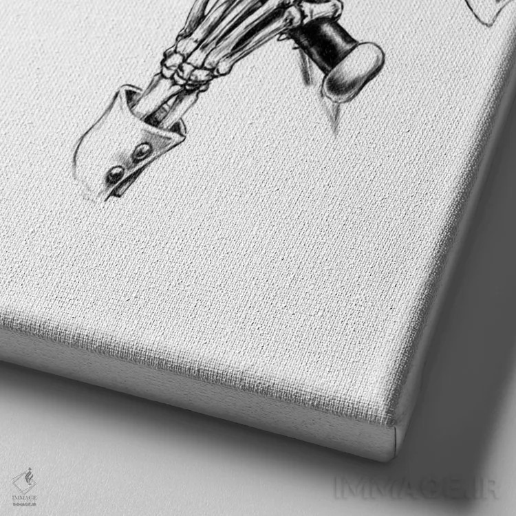 تابلو دروگ مرده (دروگ: زبانِ ساختگی فیلم پرتقال کوکی) اثر آلکمی انگلند (استودیو هنری انگلیسی) - نمای نزدیک بافت بوم