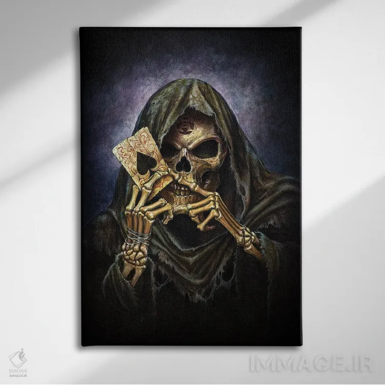 تابلو برگ آس مرگ اثر آلکمی انگلند (استودیو هنری انگلیسی) - نمای روبهرو روی دیوار