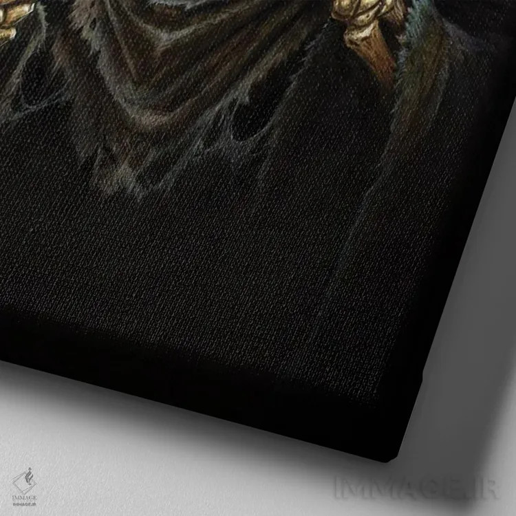 تابلو برگ آس مرگ اثر آلکمی انگلند (استودیو هنری انگلیسی) - نمای نزدیک بافت بوم