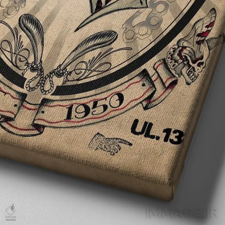 تابلو پسر چماقبهدست اثر آلکمی انگلند (استودیو هنری انگلیسی) - نمای نزدیک بافت بوم