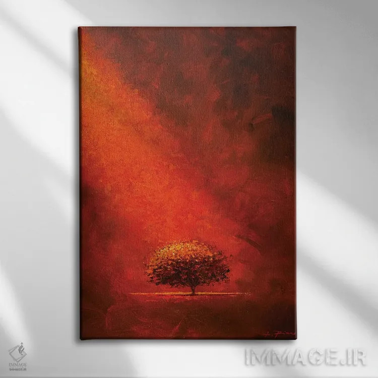 تابلو قرمز بزرگ اثر آلساندرو پیراس - نمای روبهرو روی دیوار