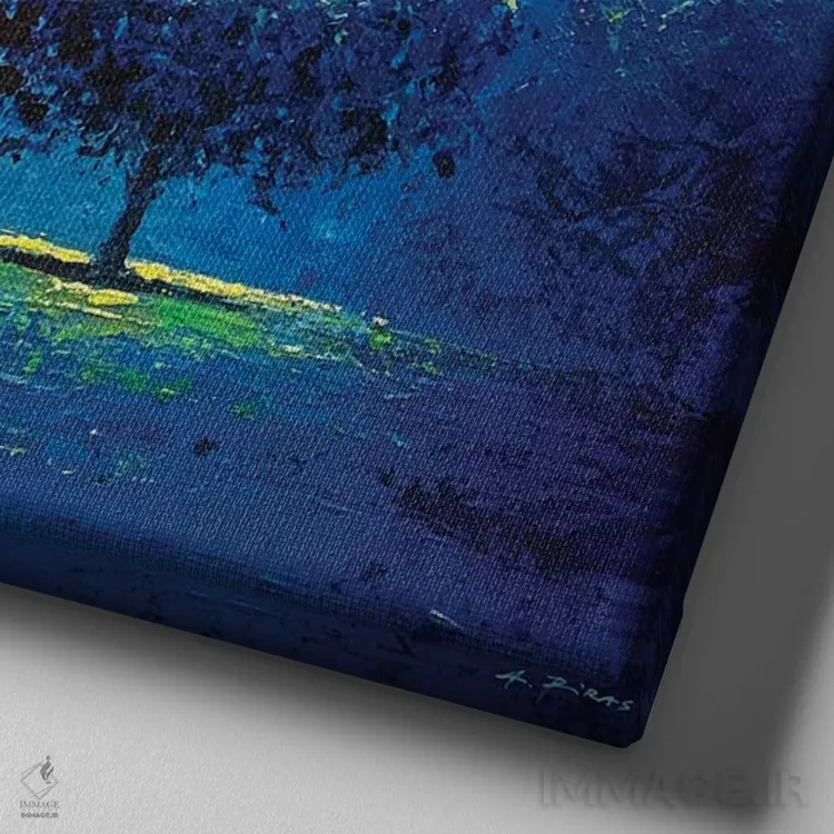 تابلو روشنبین اثر آلساندرو پیراس - نمای نزدیک بافت بوم