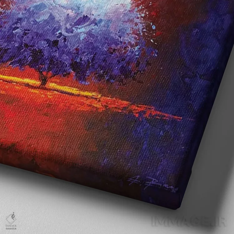 تابلو تاج سفید اثر آلساندرو پیراس - نمای نزدیک بافت بوم