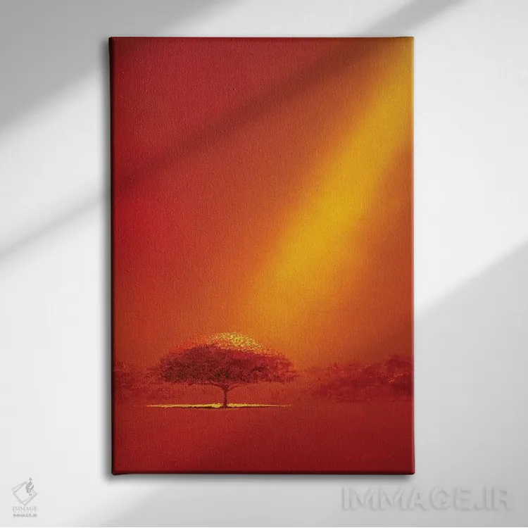 تابلو پرتو زرد نور اثر آلساندرو پیراس - نمای روبهرو روی دیوار