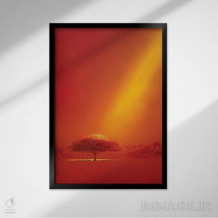 تابلو پرتو زرد نور اثر آلساندرو پیراس - نمای قابدار مشکی