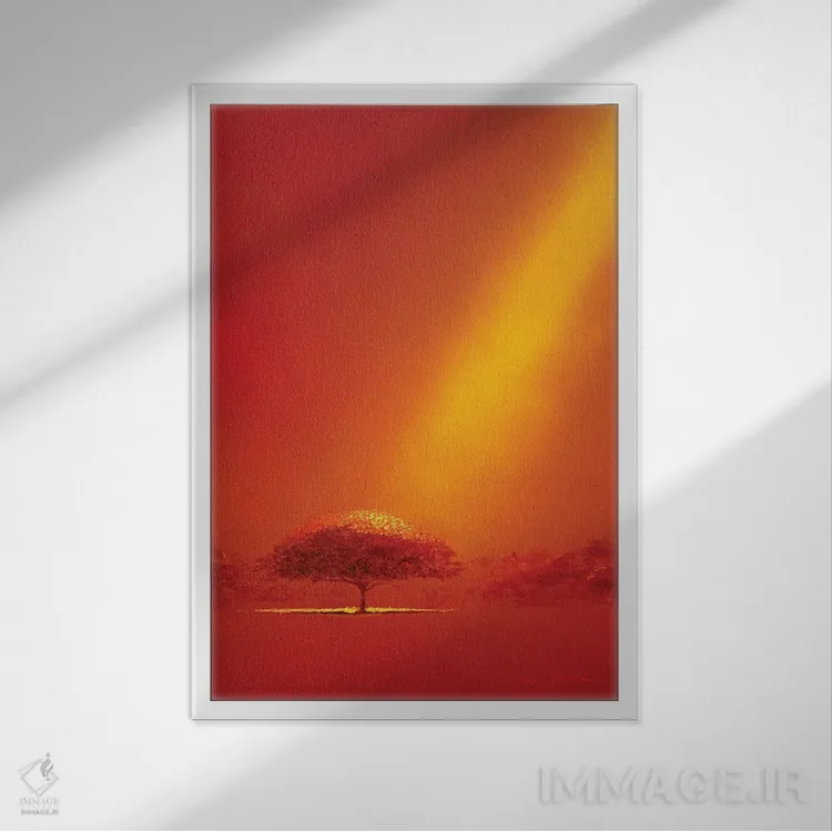 تابلو پرتو زرد نور اثر آلساندرو پیراس - نمای قابدار سفید