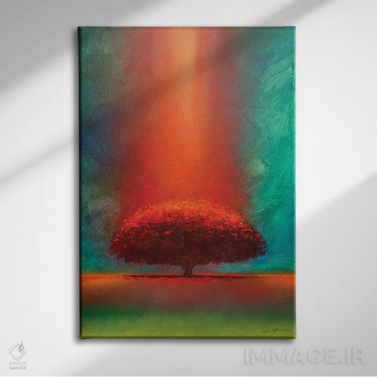 تابلو درخت کیهانی اثر آلساندرو پیراس - نمای روبهرو روی دیوار