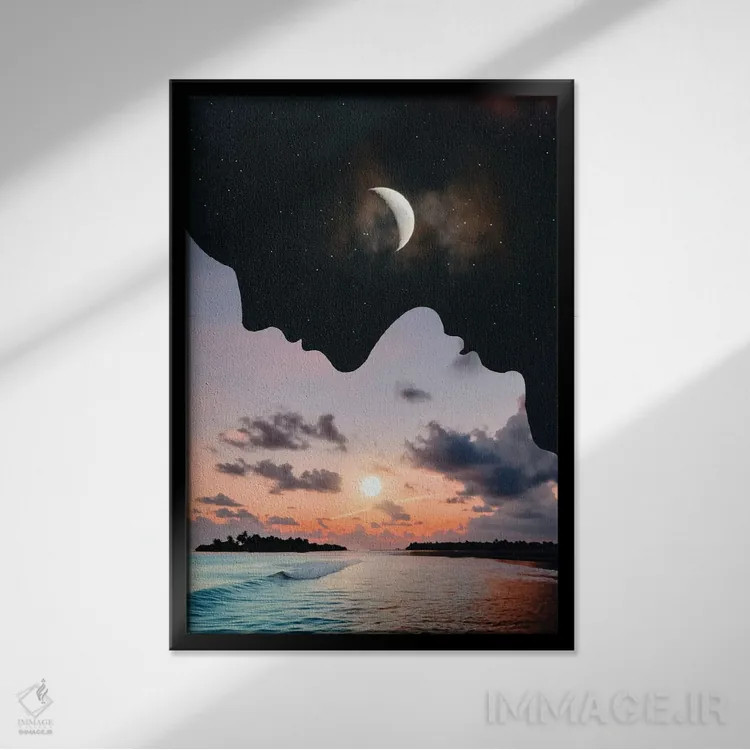 تابلو روز و شب اثر عبدالله ایویندار - نمای قابدار مشکی