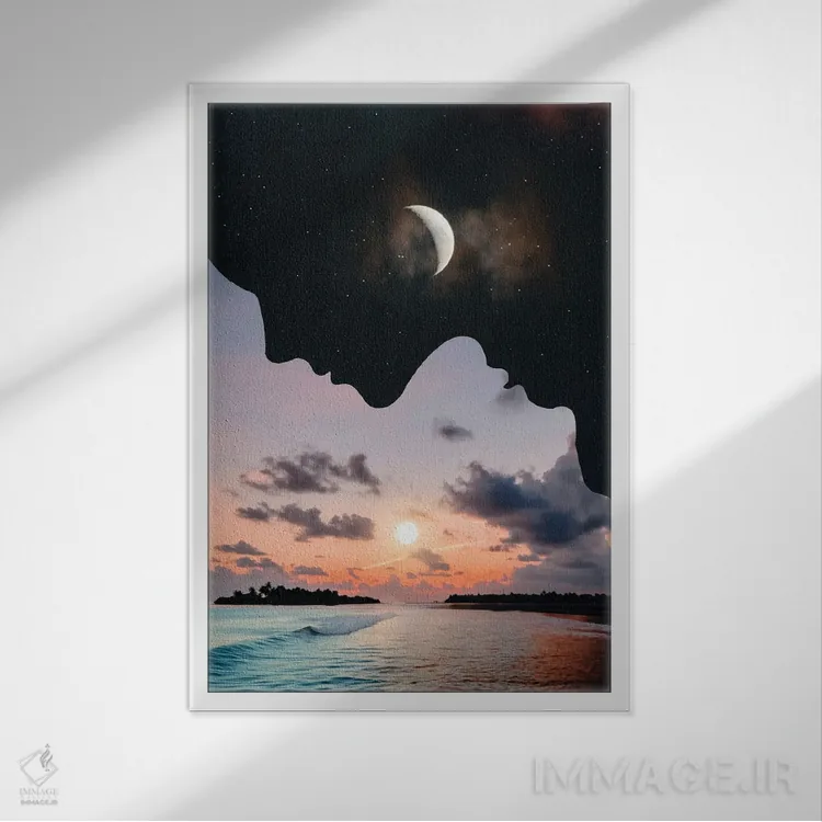 تابلو روز و شب اثر عبدالله ایویندار - نمای قابدار سفید