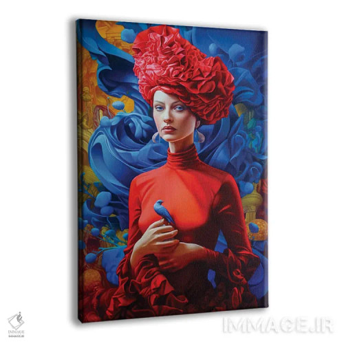 تابلو پرنده آبی اثر عبدالله ایویندار - نمای پرسپکتیو محصول