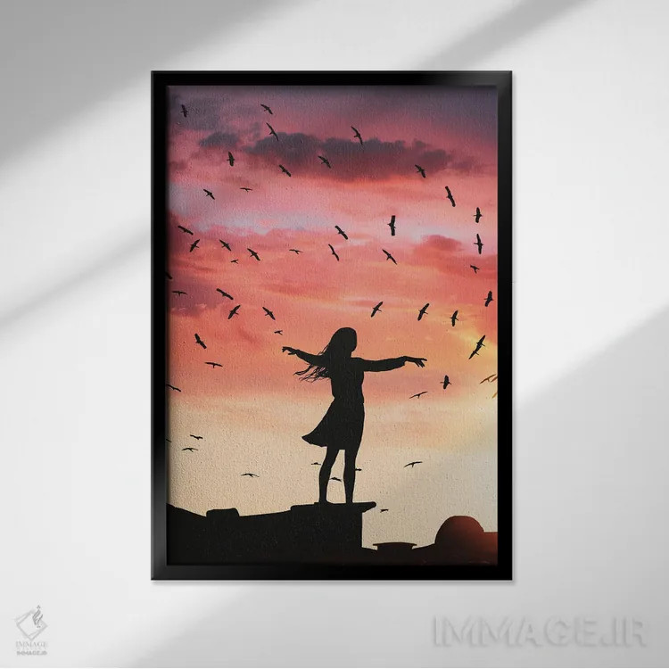 تابلو پرواز اثر عبدالله ایویندار - نمای قابدار مشکی