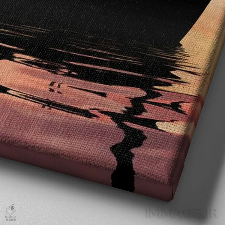 تابلو آواز غروب اثر عبدالله ایویندار - نمای نزدیک بافت بوم