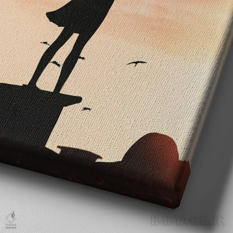 تابلو پرواز اثر عبدالله ایویندار - نمای نزدیک بافت بوم