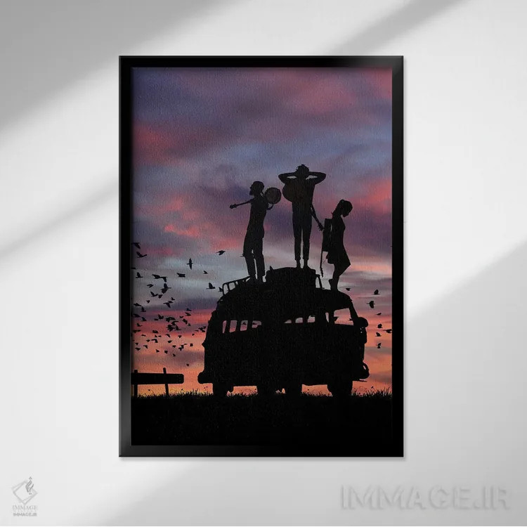 تابلو آواز شبانگاهی اثر عبدالله ایویندار - نمای قابدار مشکی