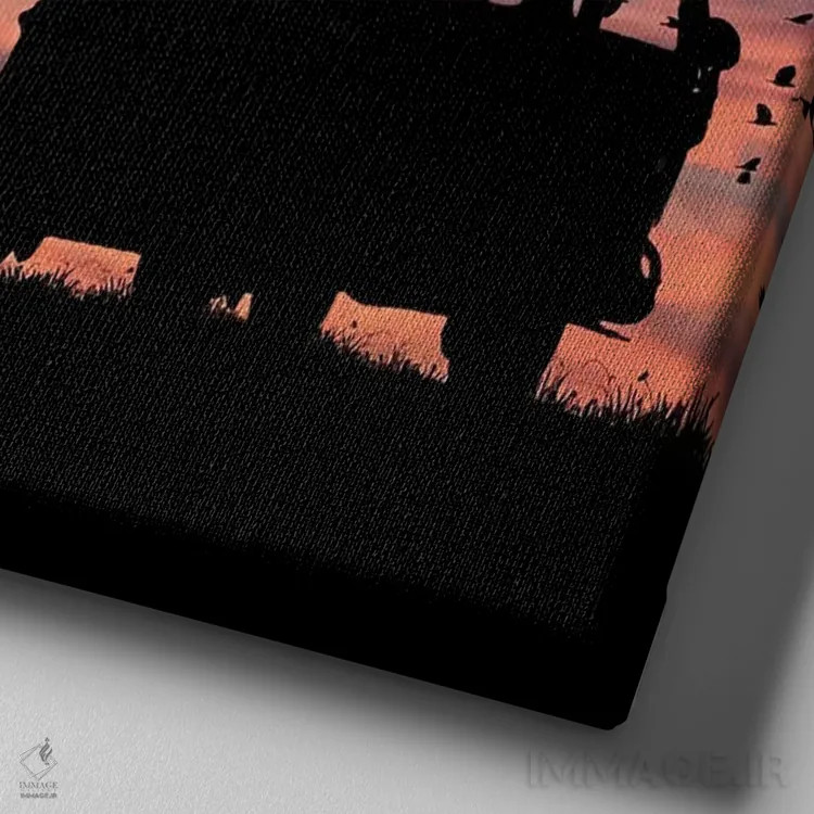 تابلو آواز شبانگاهی اثر عبدالله ایویندار - نمای نزدیک بافت بوم