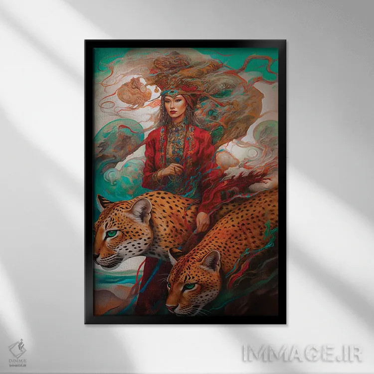 تابلو ببر اثر عبدالله ایویندار - نمای قابدار مشکی