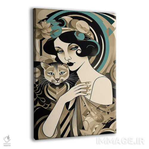 تابلو گربه بژ رنگ اثر عبدالله ایویندار - نمای پرسپکتیو محصول