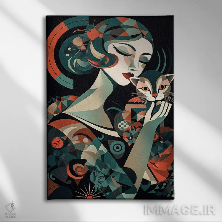 تابلو گربه اثر عبدالله ایویندار - نمای روبهرو روی دیوار
