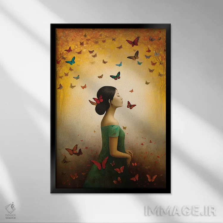 تابلو کلبک (پروانه به ترکی) اثر عبدالله ایویندار - نمای قابدار مشکی