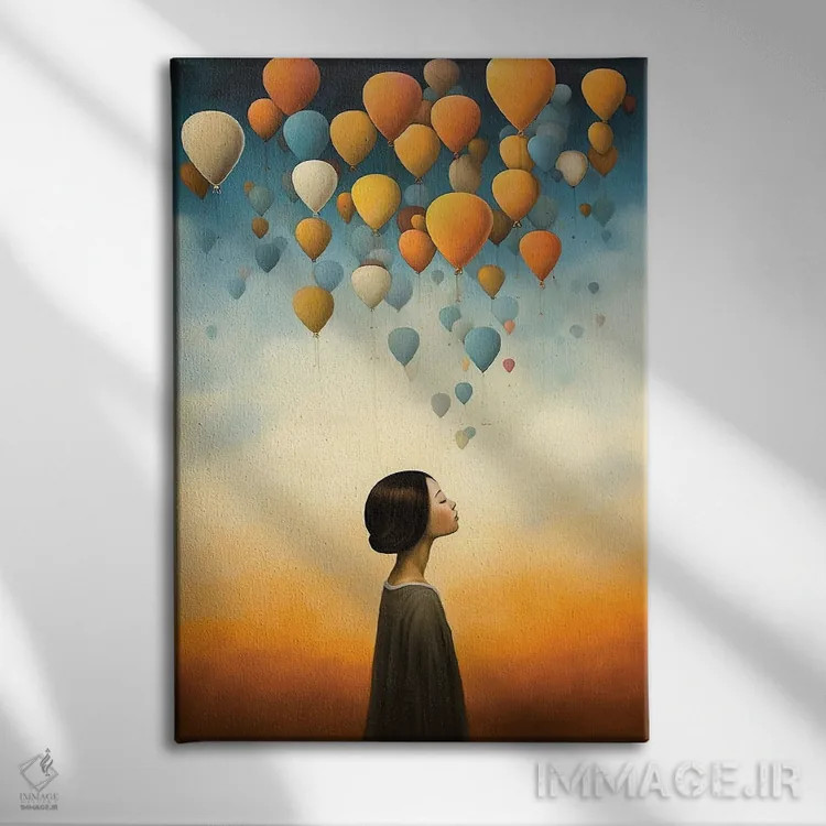 تابلو بالن (هوا) اثر عبدالله ایویندار - نمای روبهرو روی دیوار