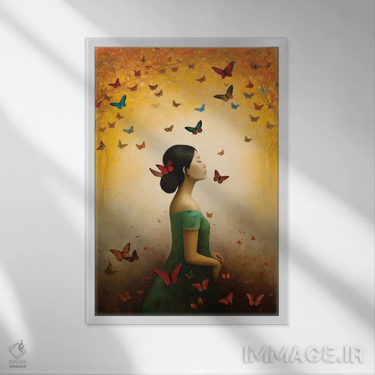 تابلو کلبک (پروانه به ترکی) اثر عبدالله ایویندار - نمای قابدار سفید