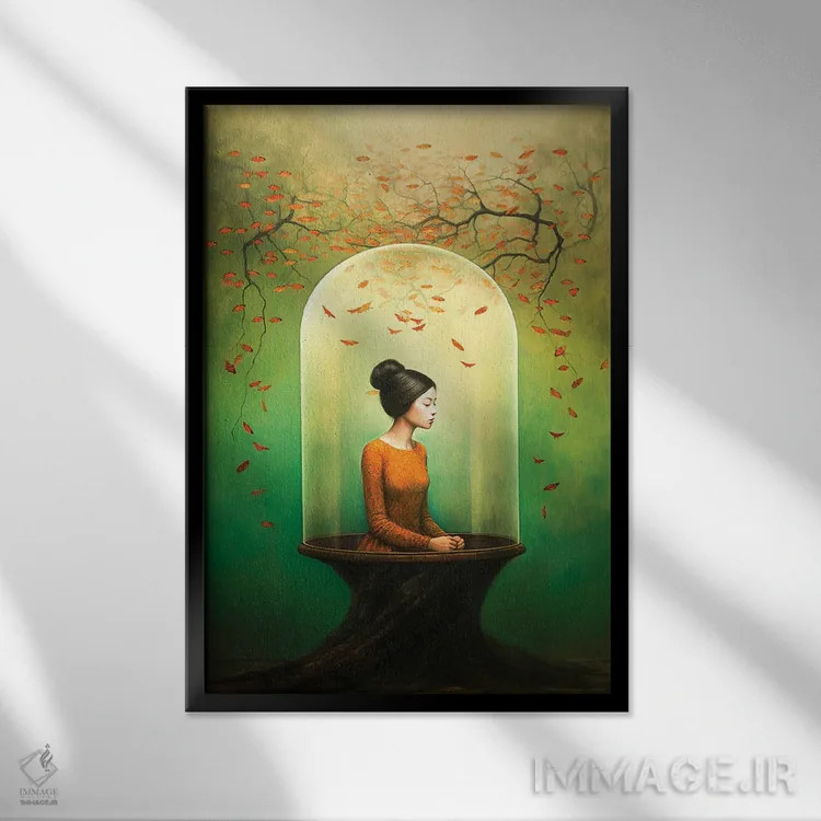 تابلو نفس اثر عبدالله ایویندار - نمای قابدار مشکی